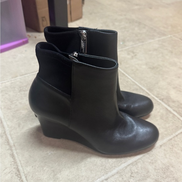 Black Wedge Ankle Boots - Picture 1 of 5